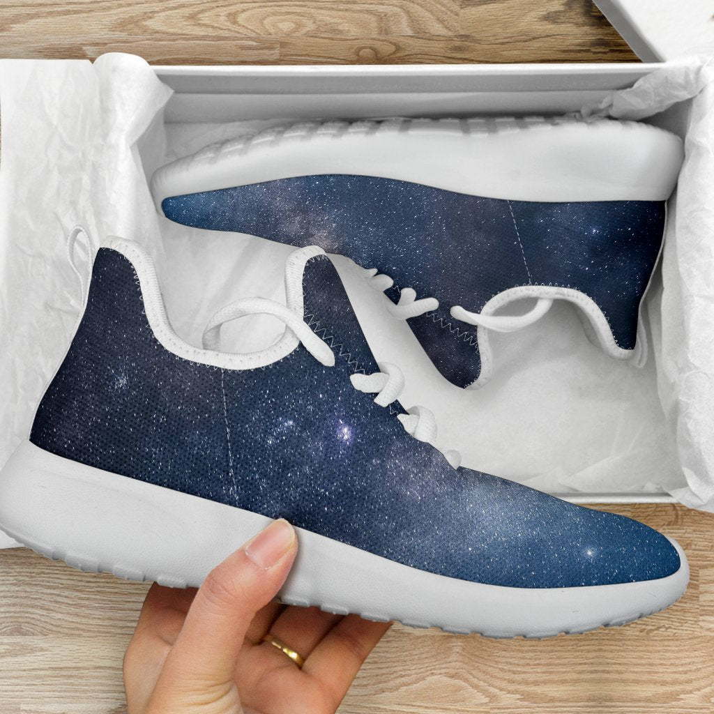 Dark Nebula Universe Galaxy Space Print Mesh Knit Shoes GearFrost