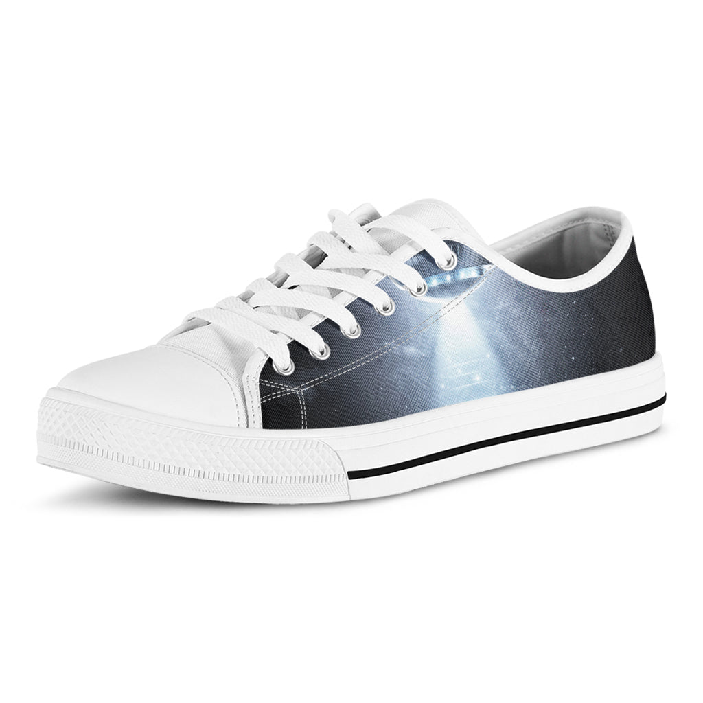Dark Night UFO Print White Low Top Shoes