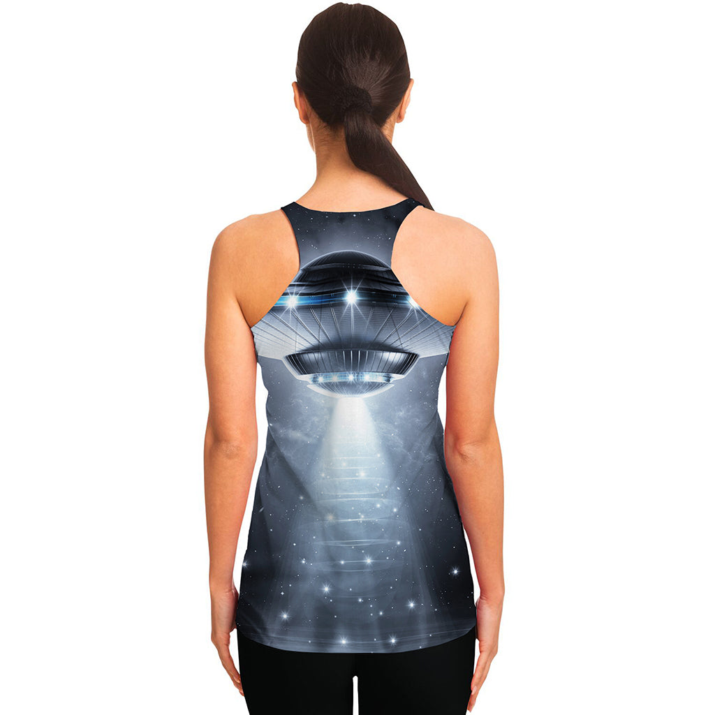 Dark Night UFO Print Women's Racerback Tank Top