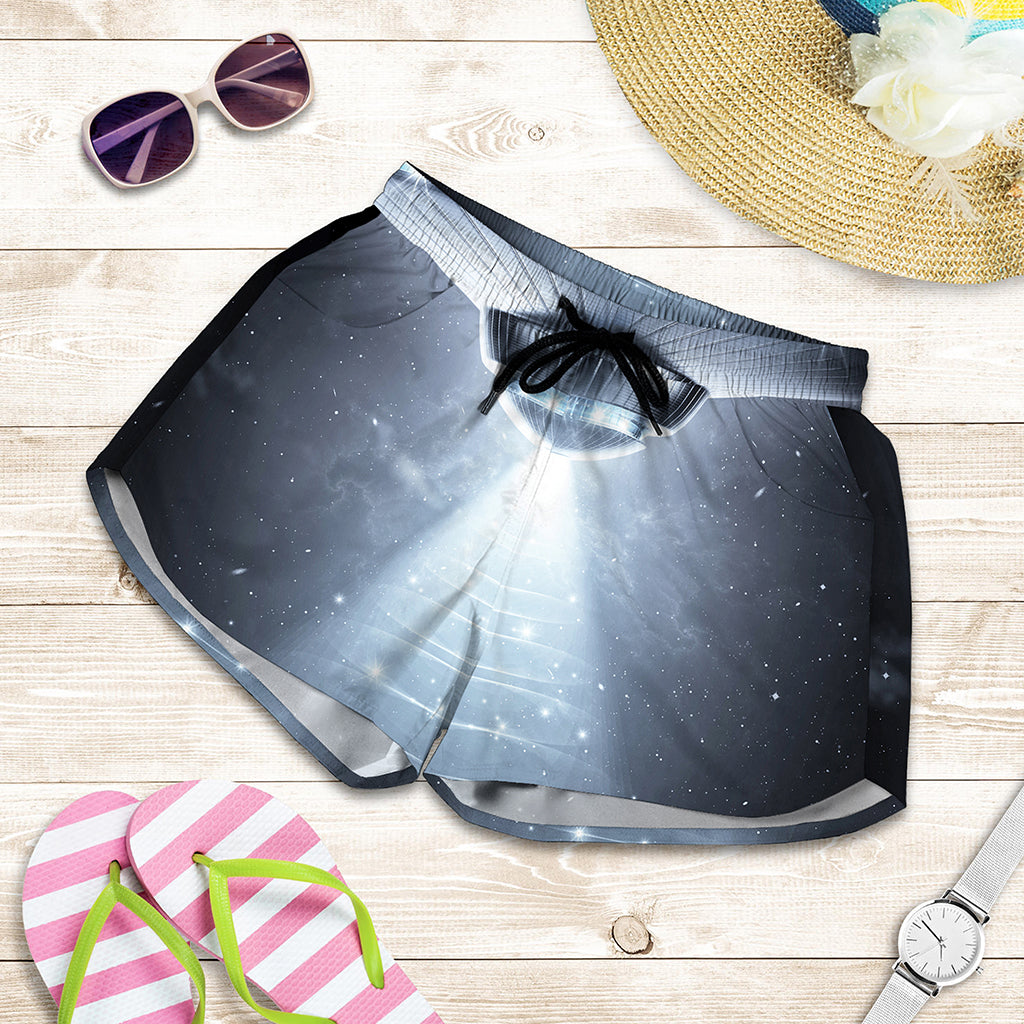 Dark Night UFO Print Women's Shorts