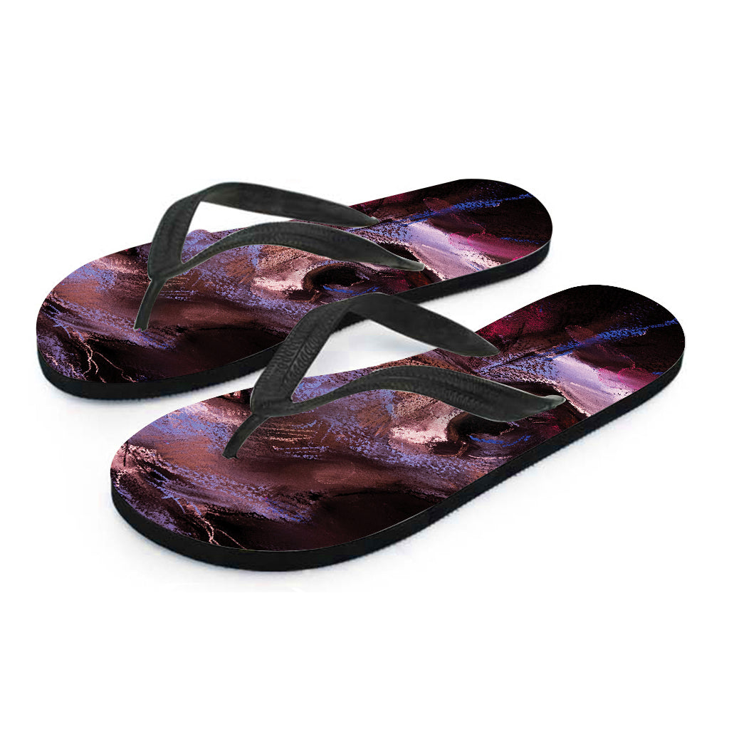 Dark Pink Horse Painting Print Flip Flops
