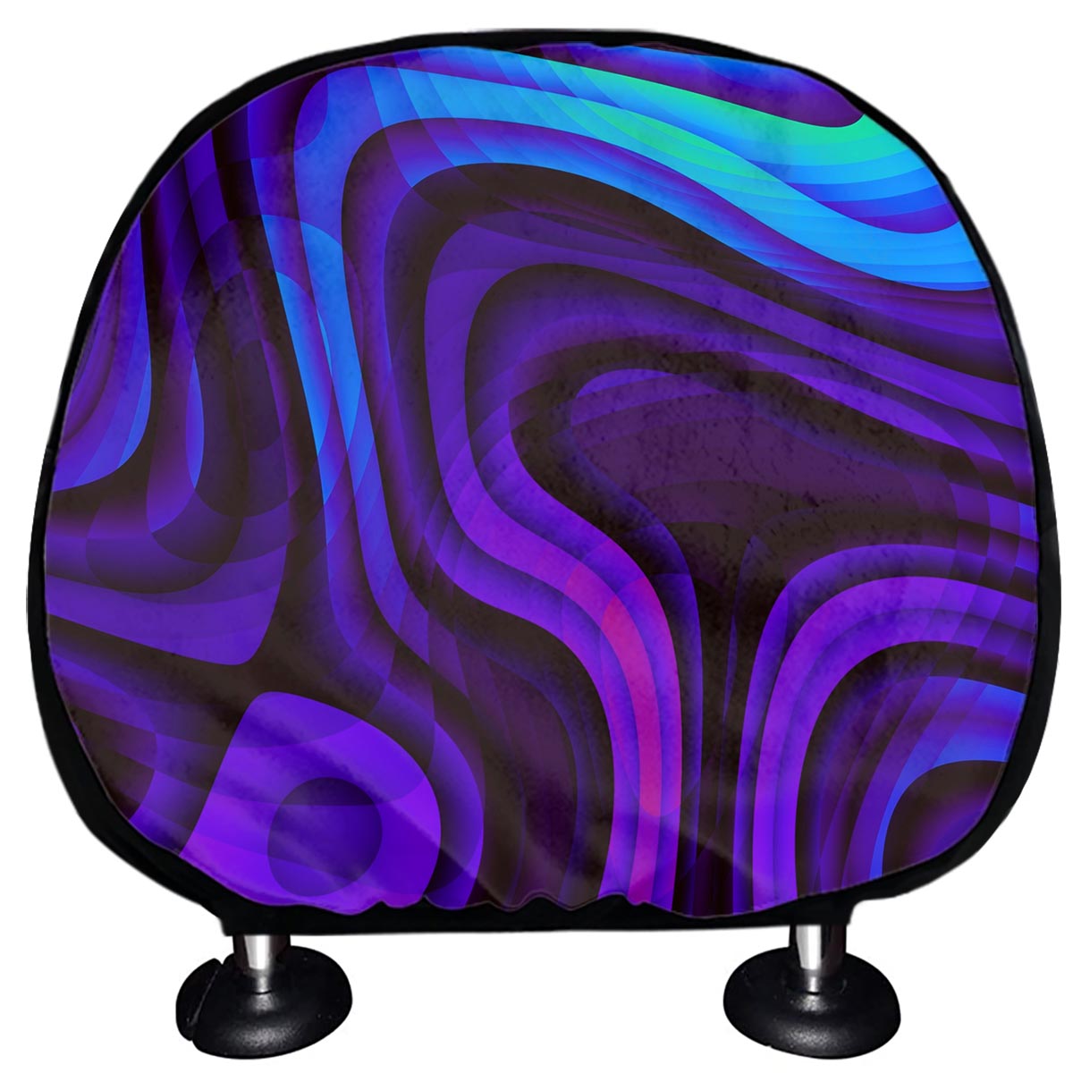 Dark Psychedelic Trippy Print Car Headrest Covers