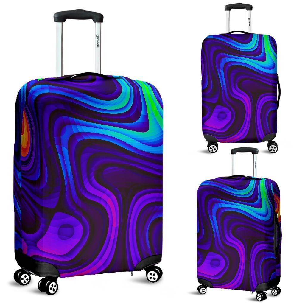 Dark Psychedelic Trippy Print Luggage Cover GearFrost