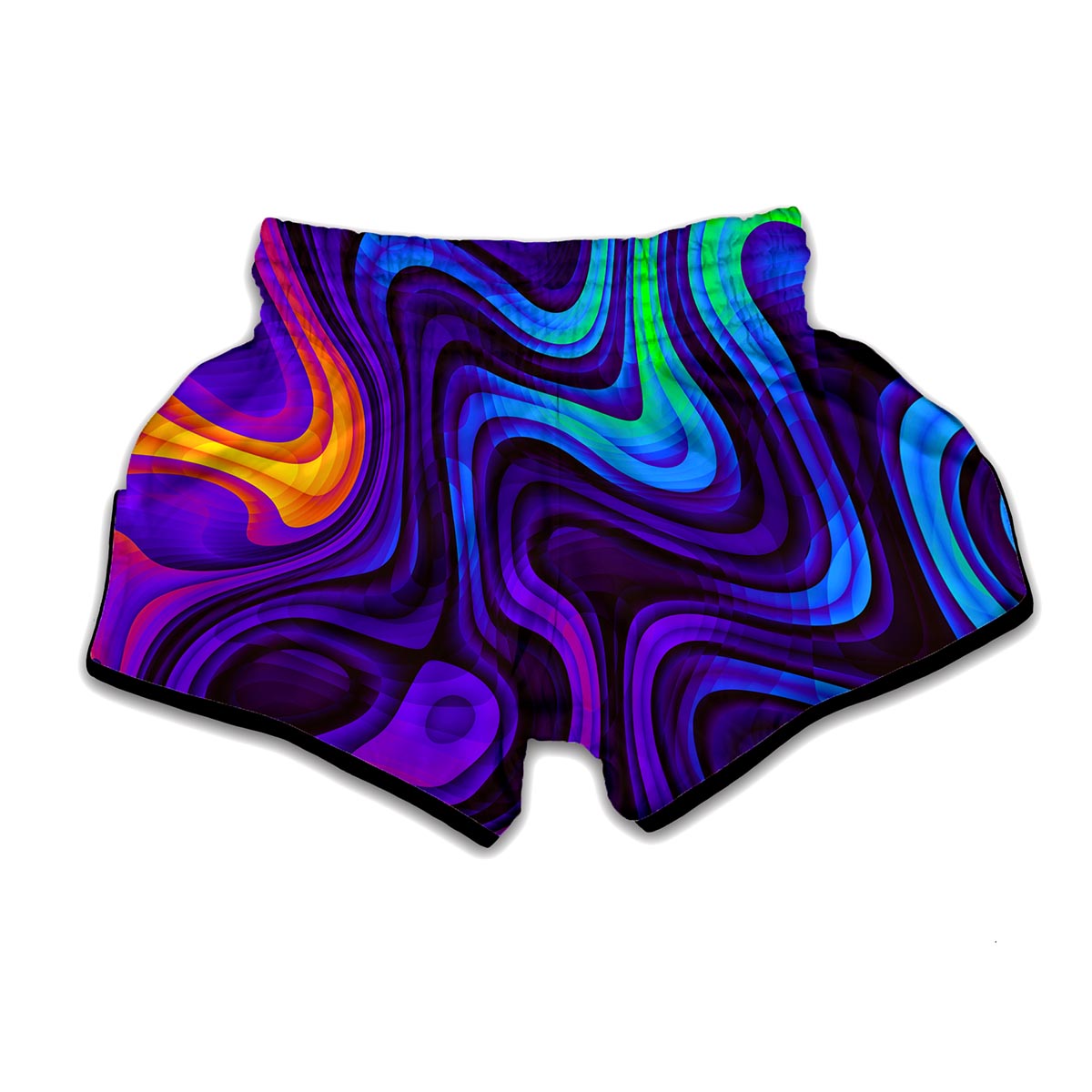 Dark Psychedelic Trippy Print Muay Thai Boxing Shorts