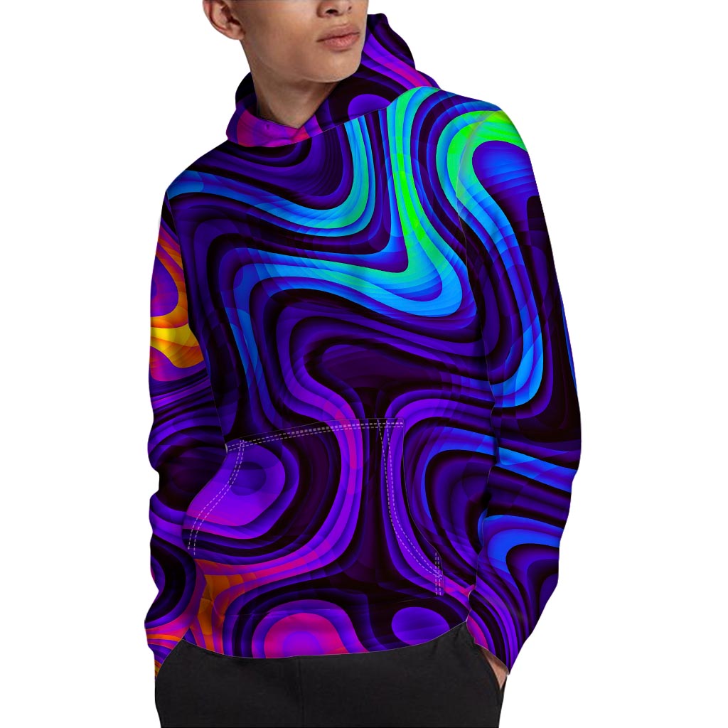 Dark Psychedelic Trippy Print Pullover Hoodie