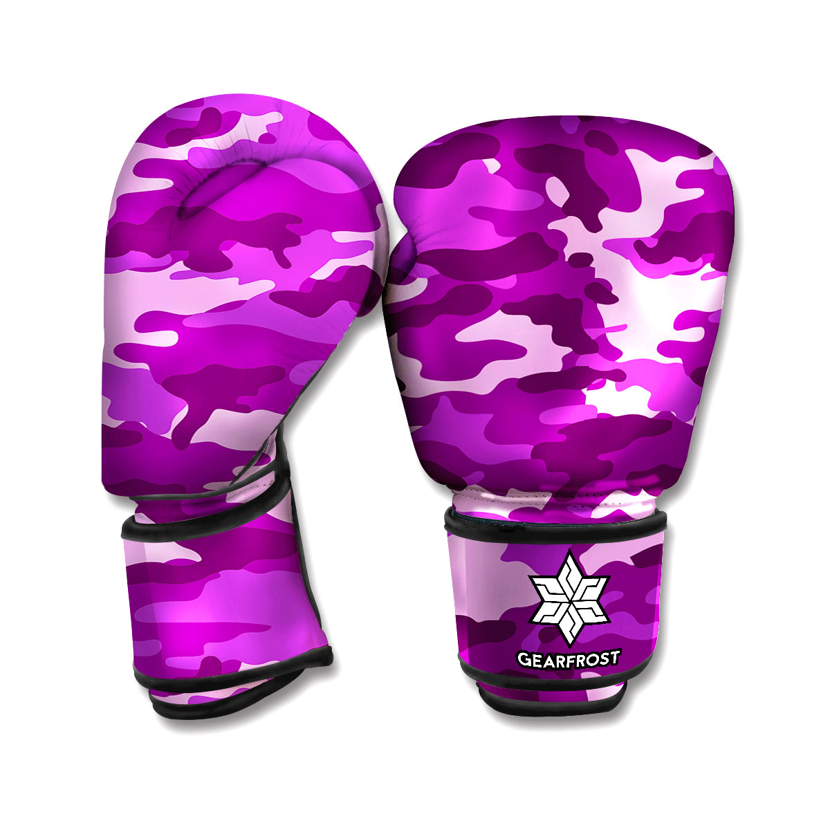 Dark Purple Camouflage Print Boxing Gloves