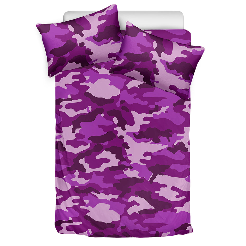 Dark Purple Camouflage Print Duvet Cover Bedding Set