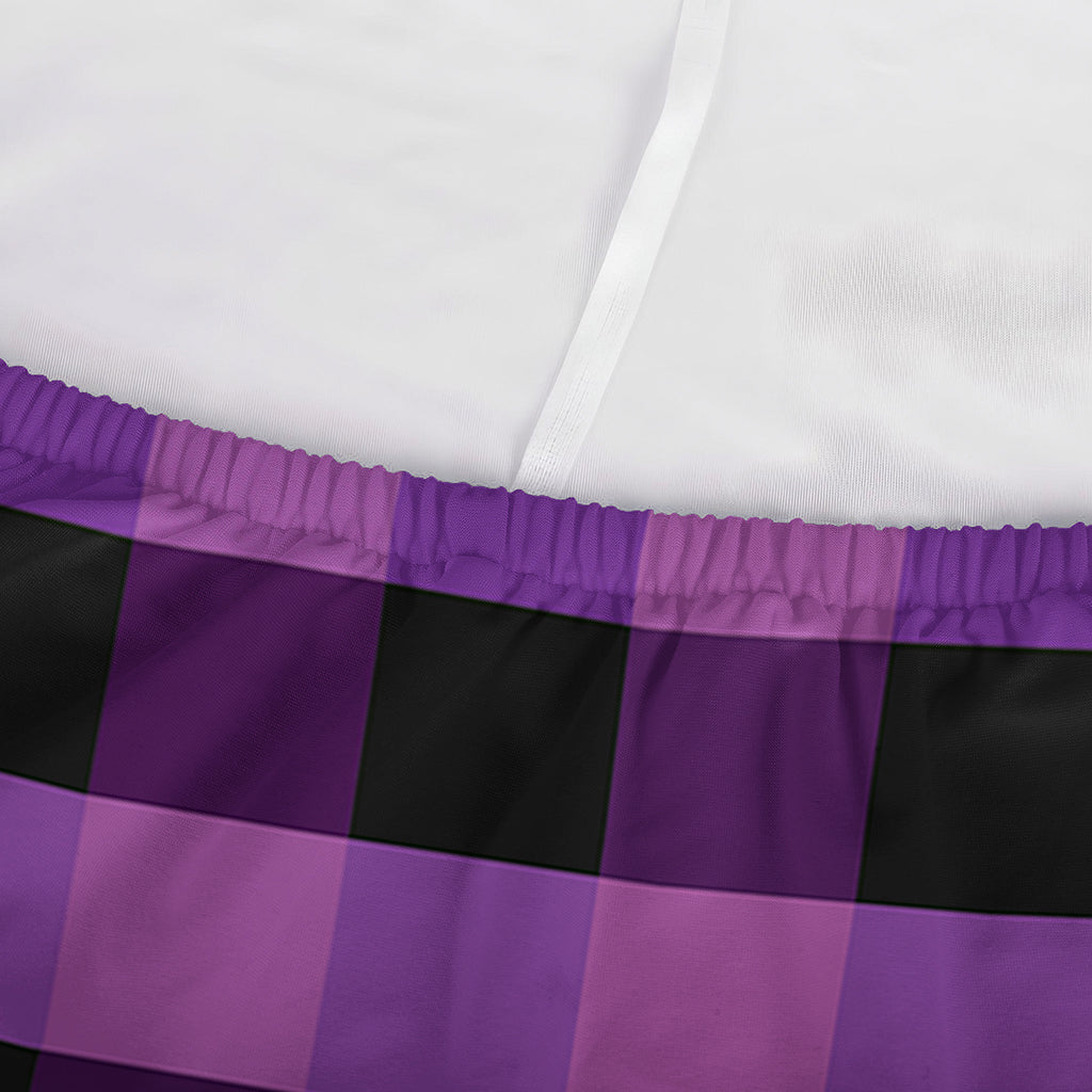 Dark Purple Check Pattern Print Sofa Cover