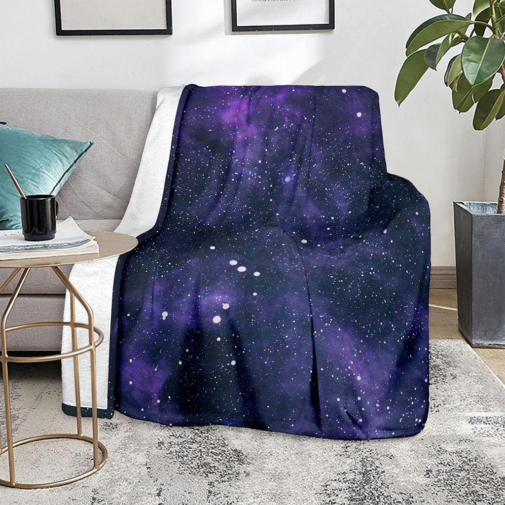 Dark Purple Galaxy Outer Space Print Blanket
