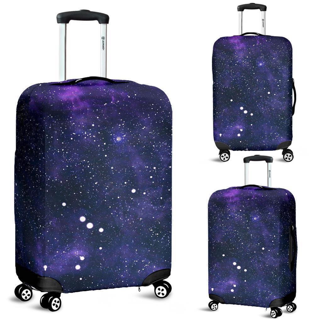 Dark Purple Galaxy Outer Space Print Luggage Cover GearFrost