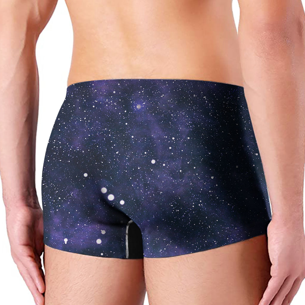 Dark Purple Galaxy Outer Space Print Men's Boxer Briefs
