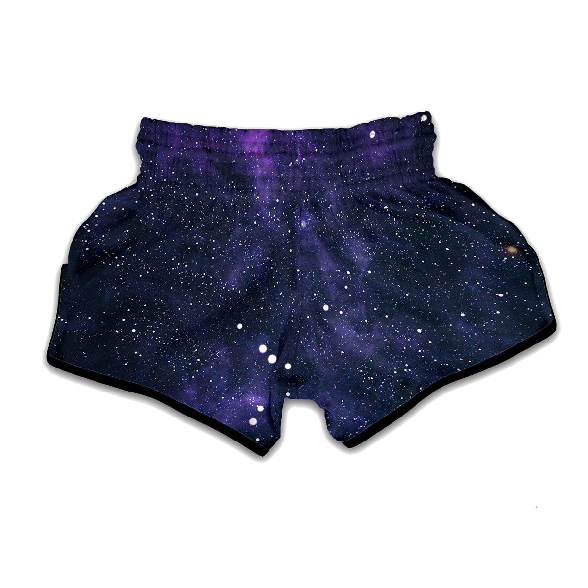 Dark Purple Galaxy Outer Space Print Muay Thai Boxing Shorts