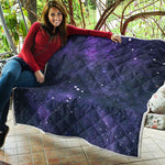 Dark Purple Galaxy Outer Space Print Quilt