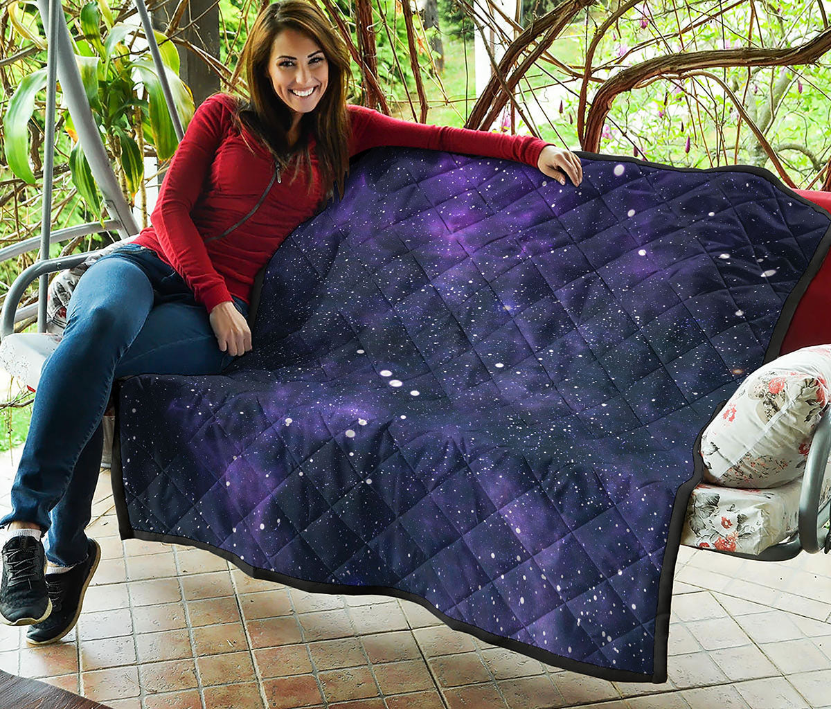 Dark Purple Galaxy Outer Space Print Quilt