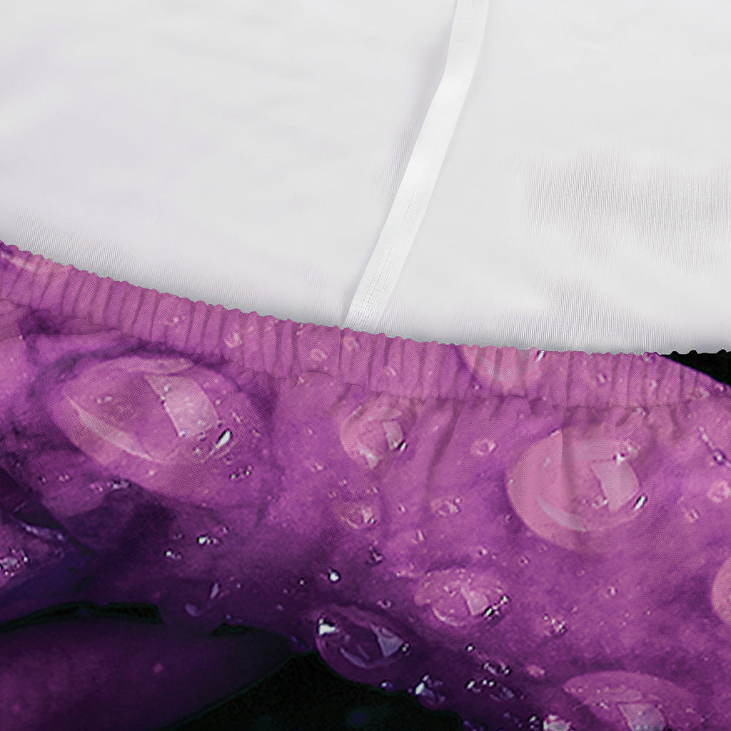 Dark Purple Rose Print Sofa Cover