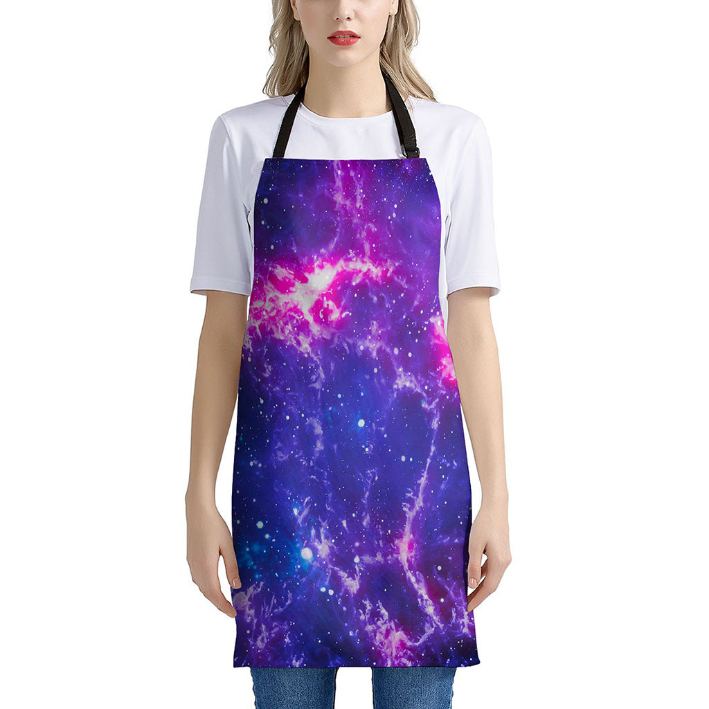 Dark Purple Universe Galaxy Space Print Apron