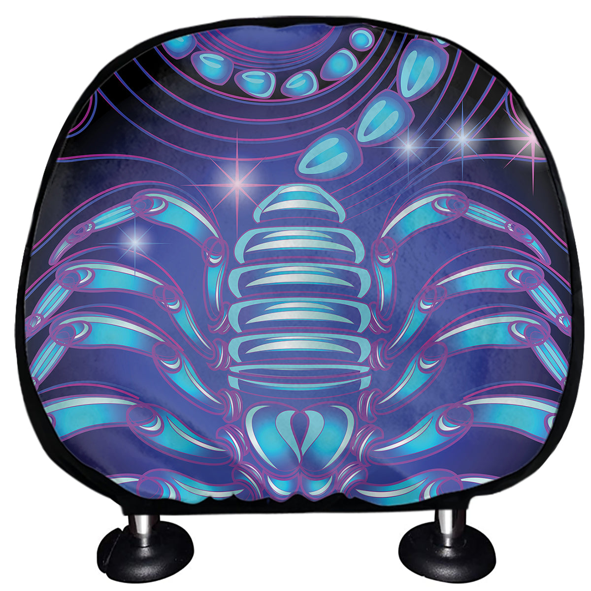 Dark Scorpio Zodiac Sign Print Car Headrest Covers
