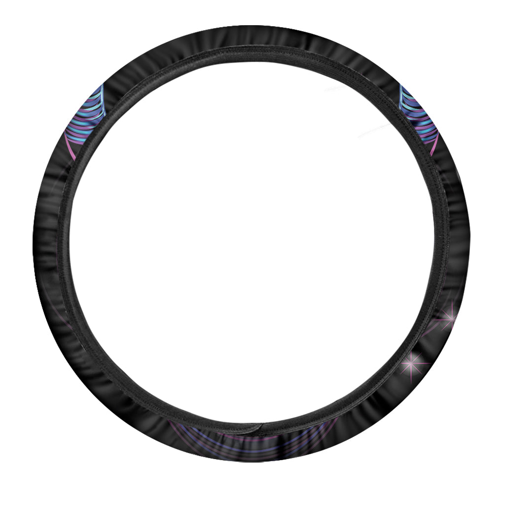 Dark Taurus Zodiac Sign Print Car Steering Wheel Cover