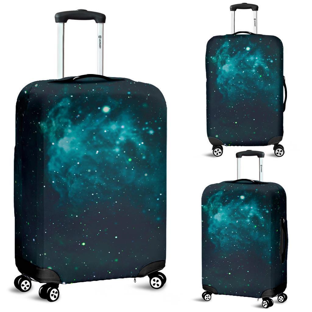 Dark Teal Galaxy Space Print Luggage Cover GearFrost