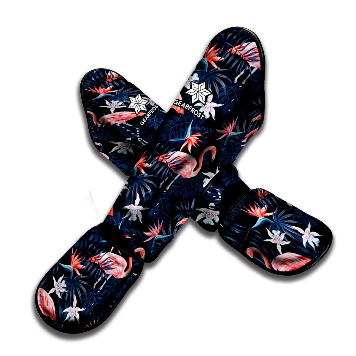 Dark Tropical Flamingo Pattern Print Muay Thai Shin Guard