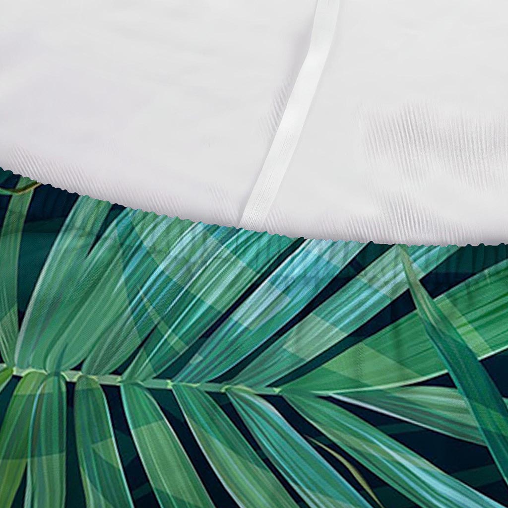 Dark Tropical Palm Leaves Pattern Print Sofa Cover