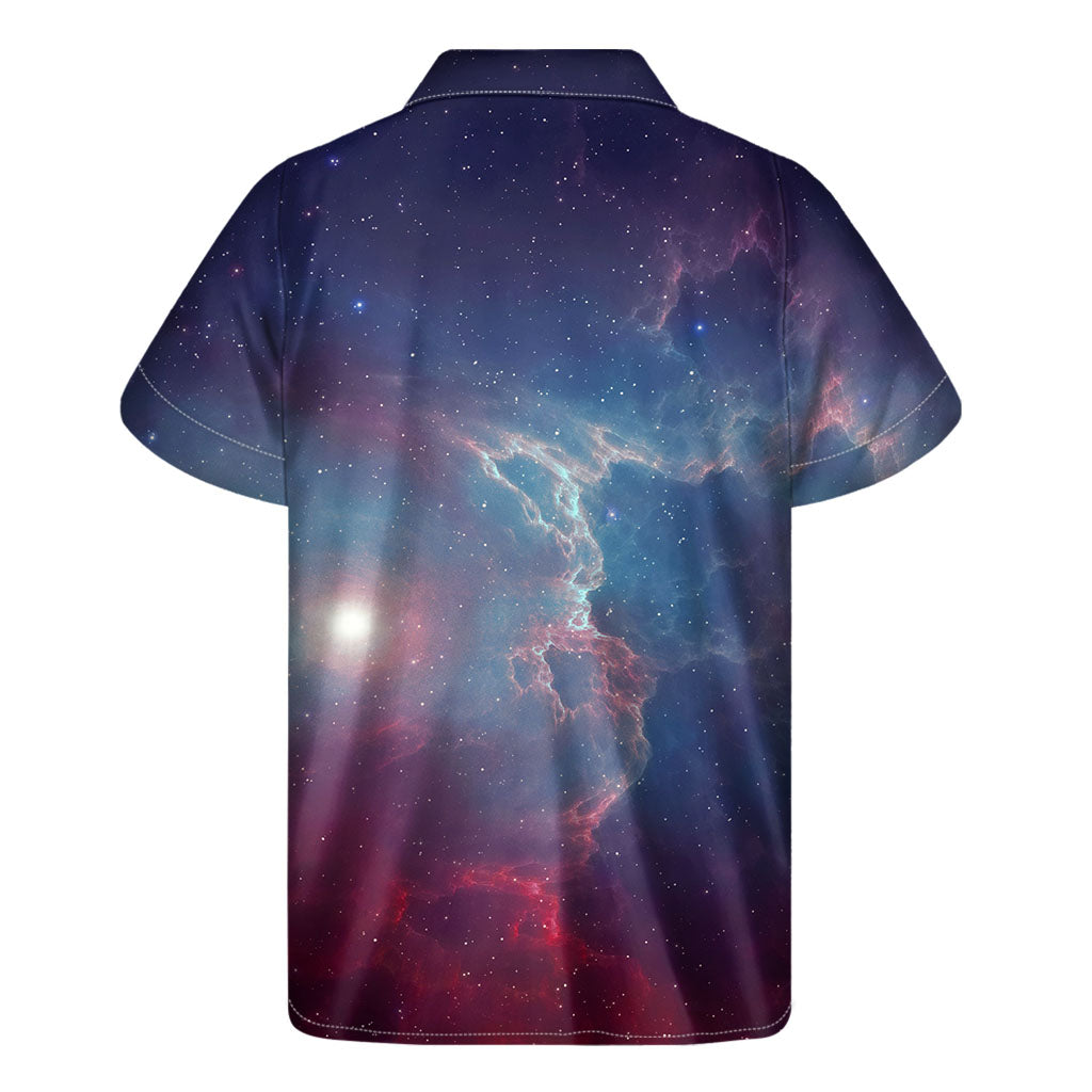Dark Universe Galaxy Deep Space Print Men's Short Sleeve Shirt