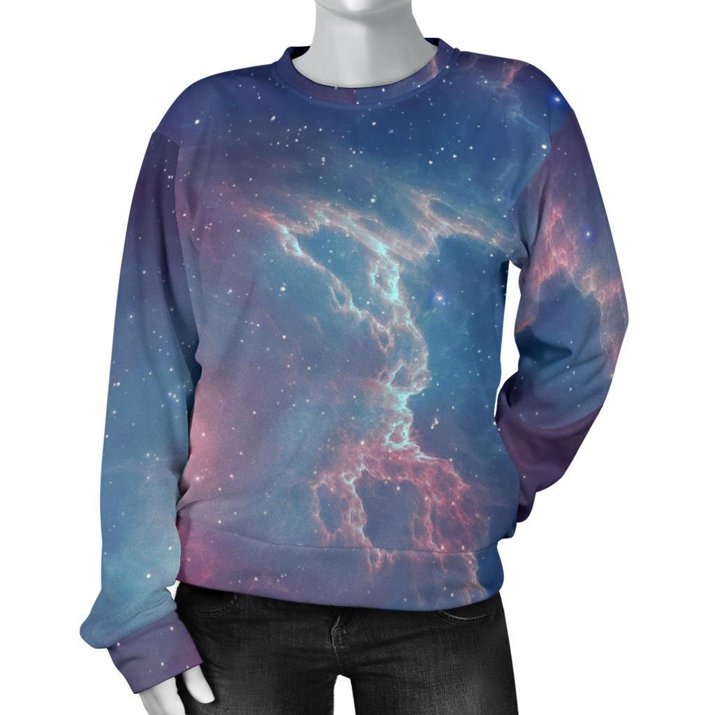 Dark Universe Galaxy Deep Space Print Women's Crewneck Sweatshirt GearFrost
