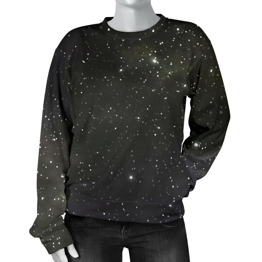 Dark Universe Galaxy Outer Space Print Women's Crewneck Sweatshirt GearFrost