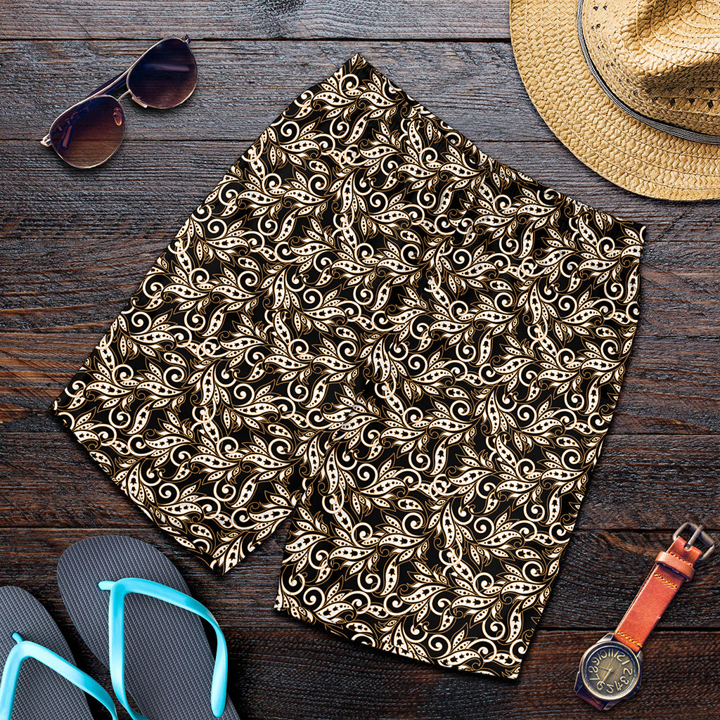 Dark Western Floral Pattern Print Men's Shorts