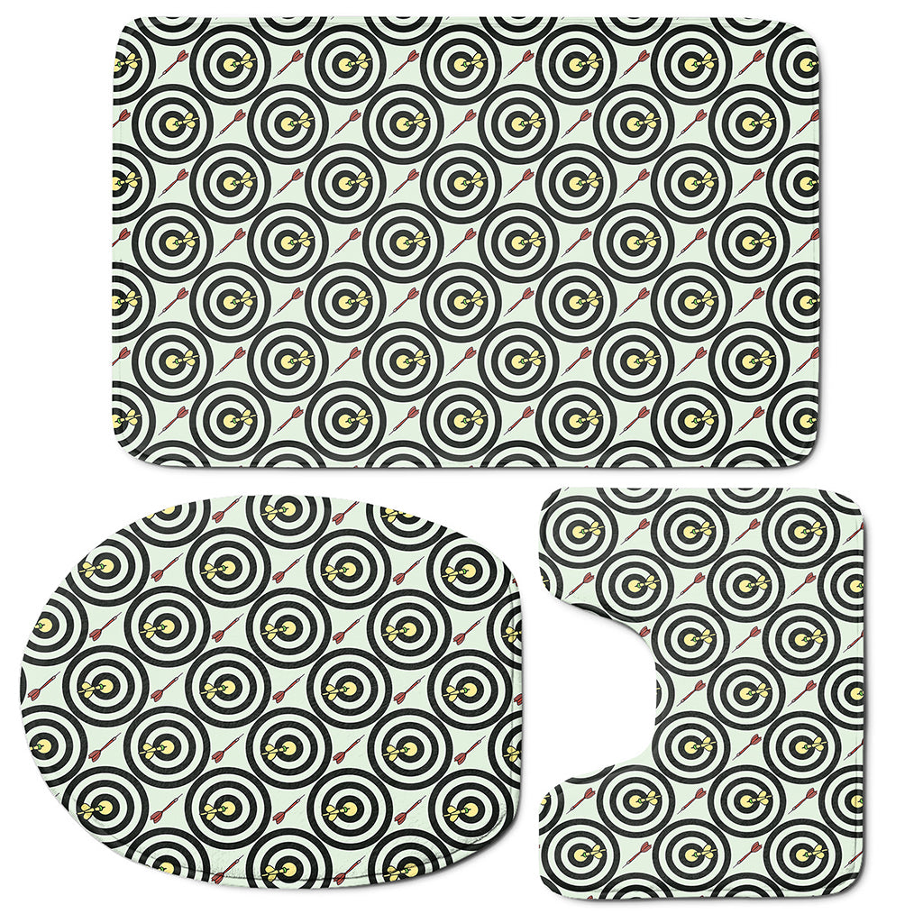 Dartboard Cartoon Pattern Print 3 Piece Bath Mat Set
