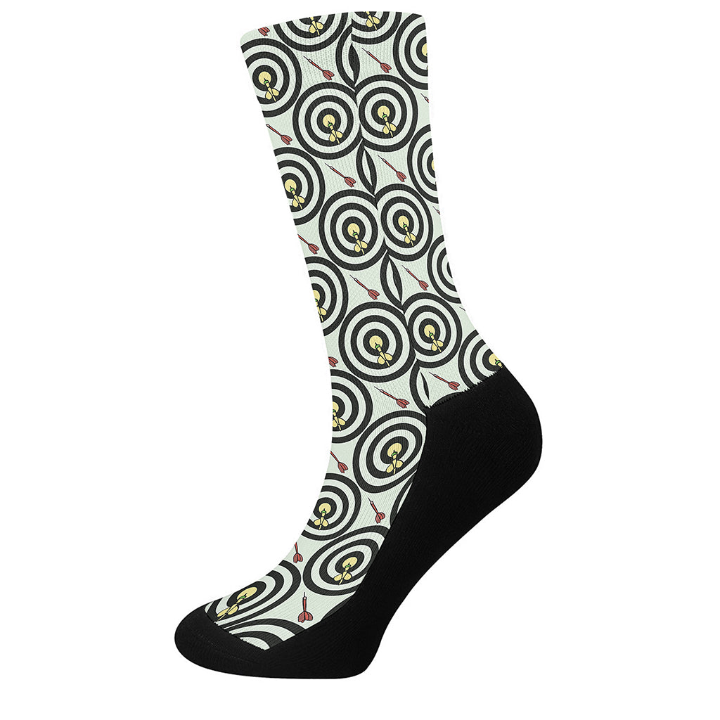 Dartboard Cartoon Pattern Print Crew Socks
