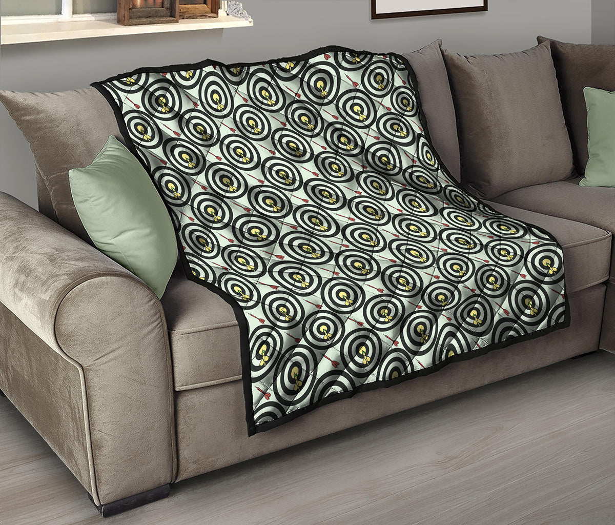 Dartboard Cartoon Pattern Print Quilt