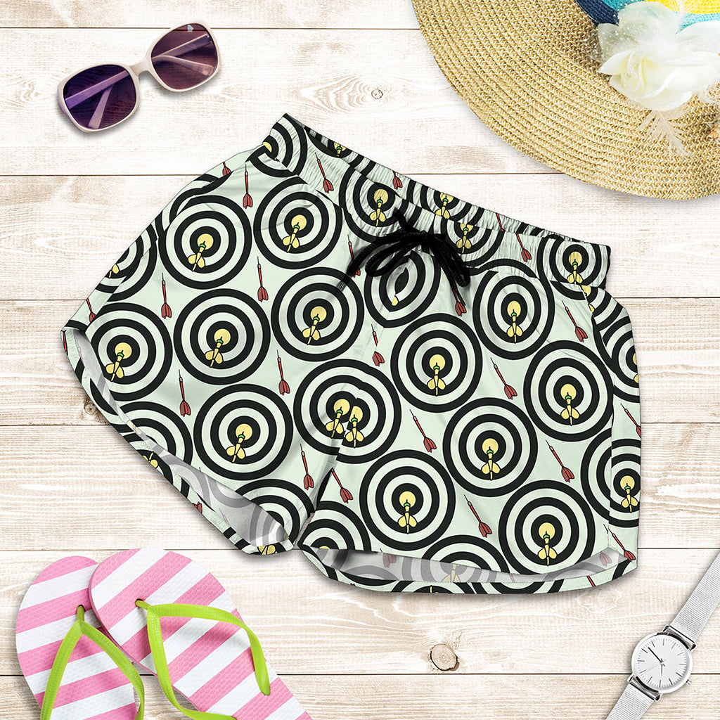 Dartboard Cartoon Pattern Print Women's Shorts