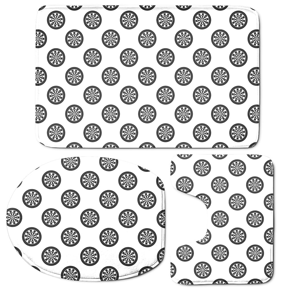 Dartboard Pattern Print 3 Piece Bath Mat Set