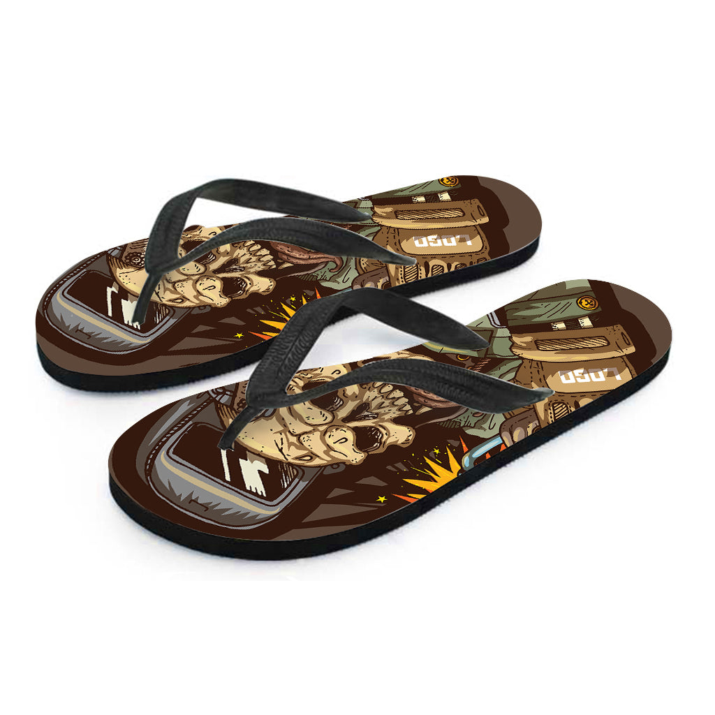 Dead Welder Print Flip Flops