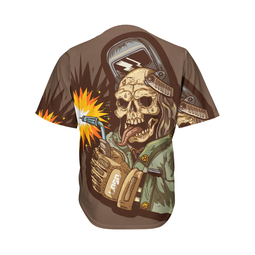 Dead Welder Print Men's Baseball Jersey
