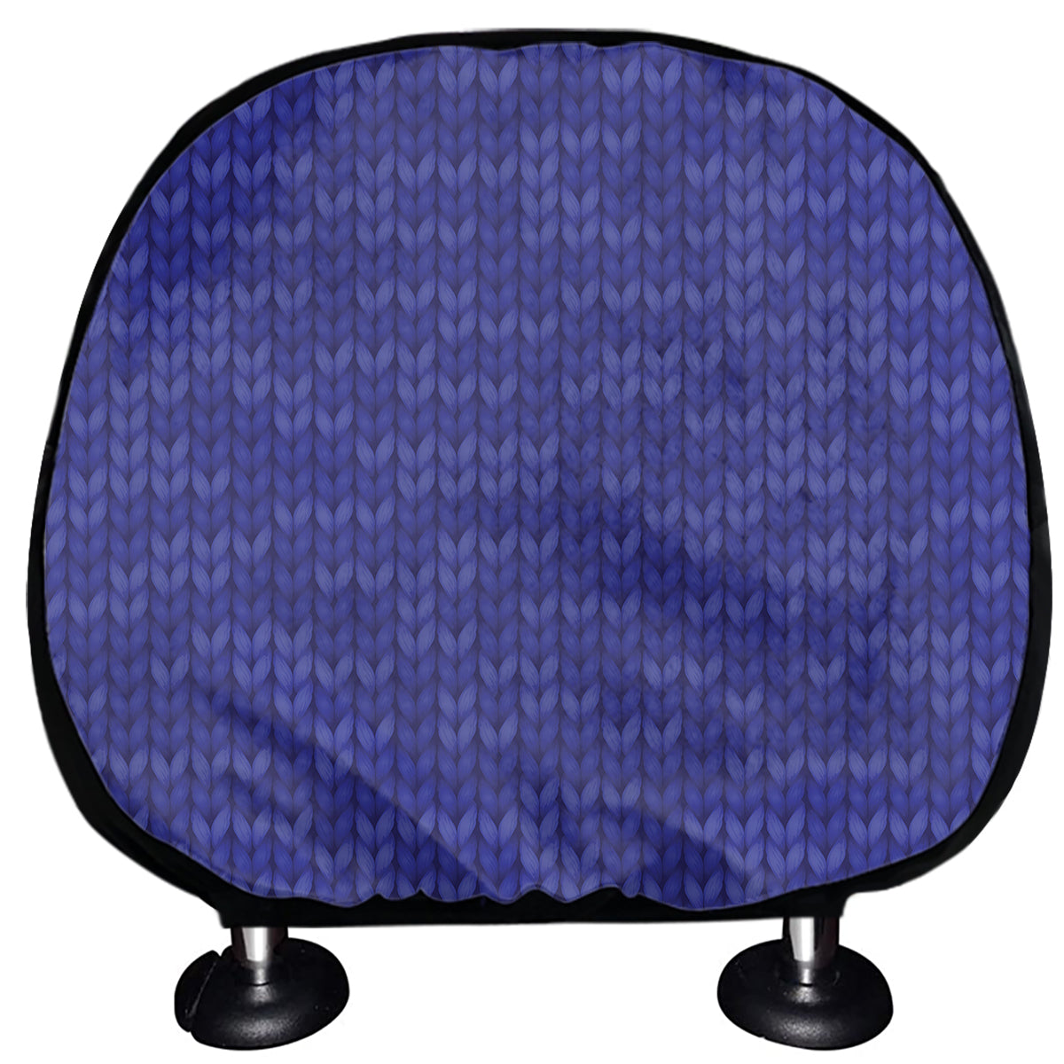 Deep Blue Knitted Pattern Print Car Headrest Covers