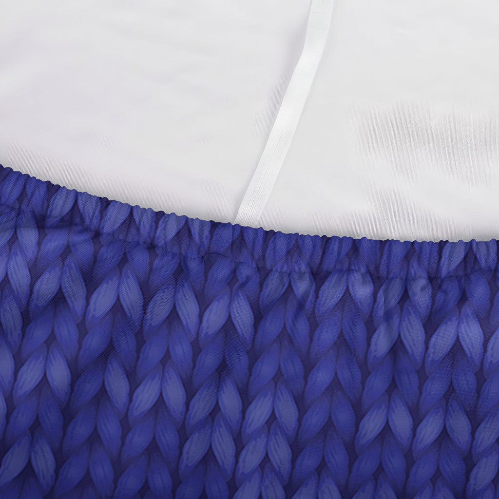 Deep Blue Knitted Pattern Print Sofa Cover
