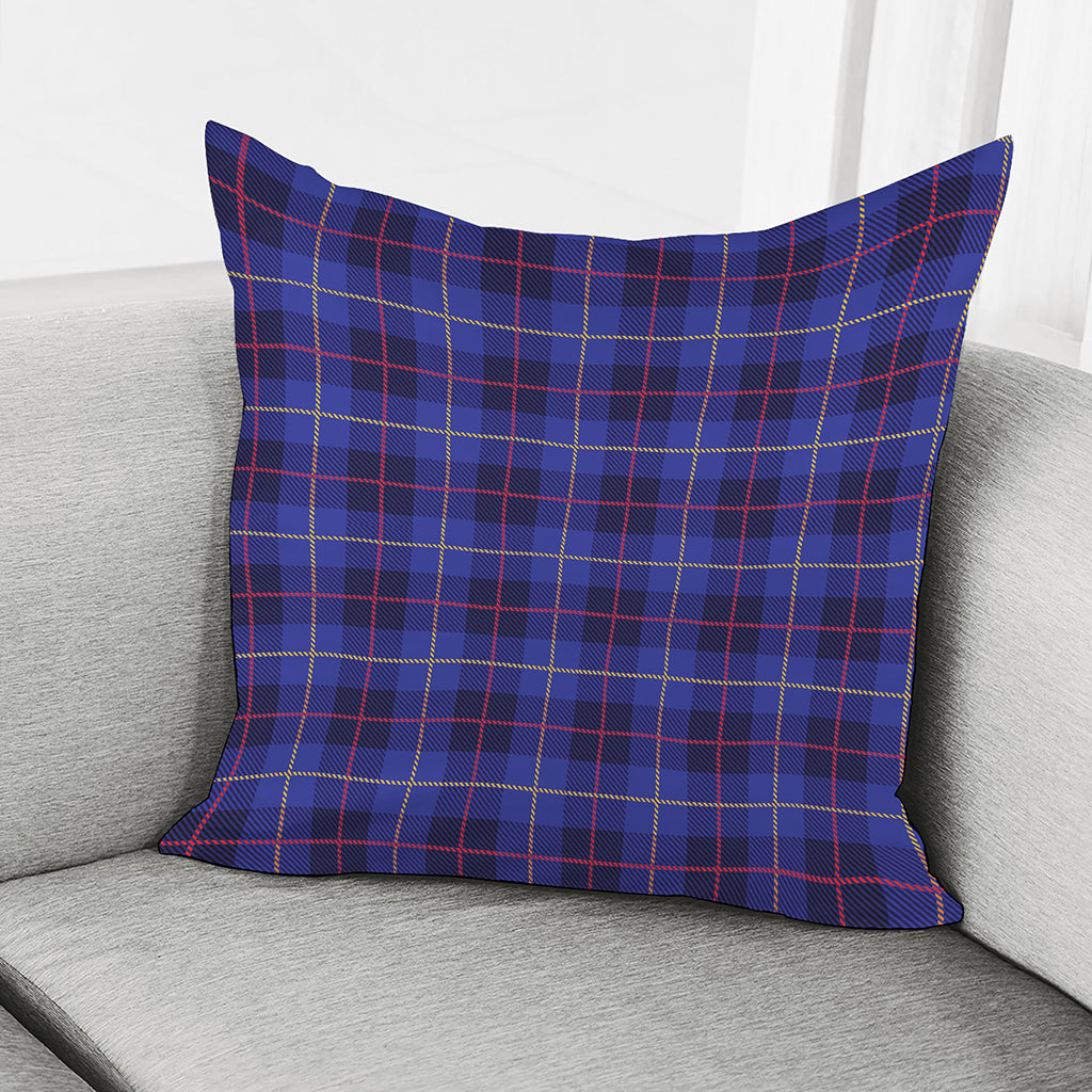 Deep Blue Stewart Tartan Print Pillow Cover