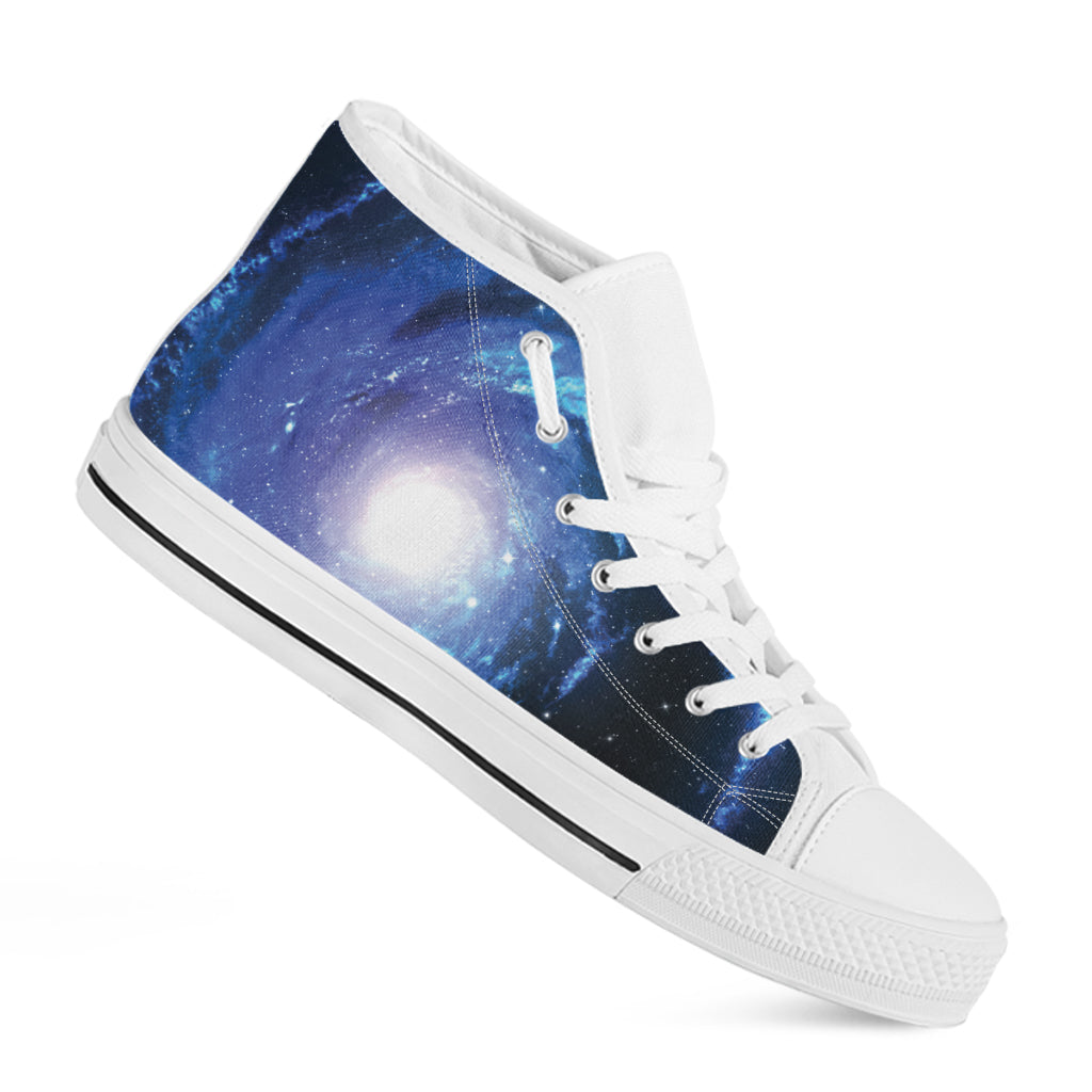 Deep Space Milky Way Print White High Top Shoes