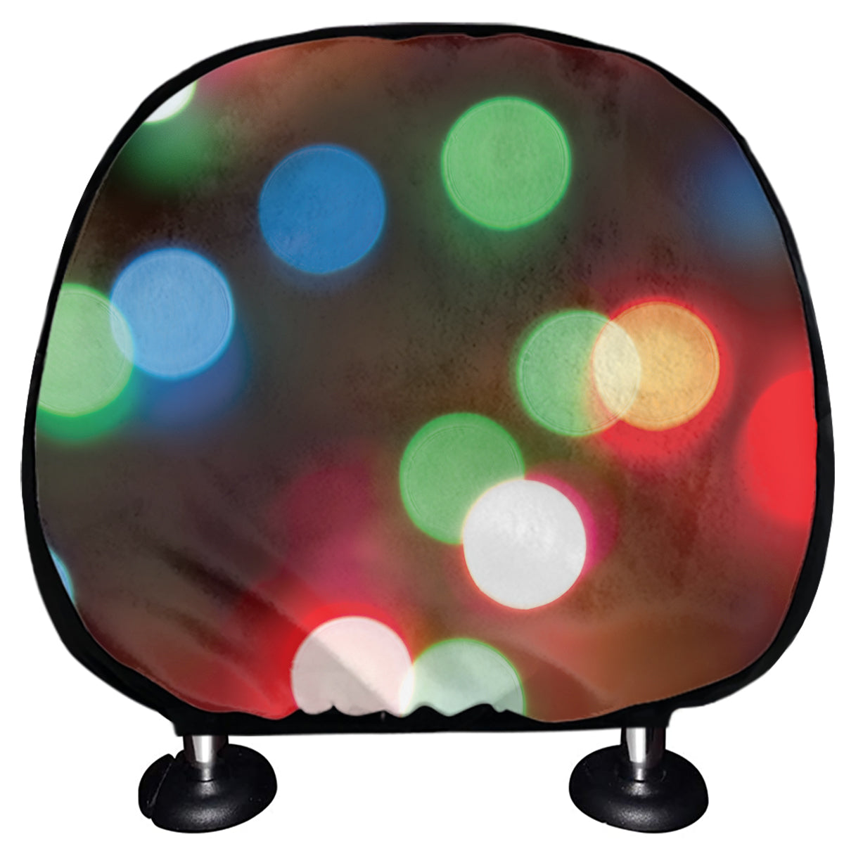 Defocused Christmas Lights Print Car Headrest Covers