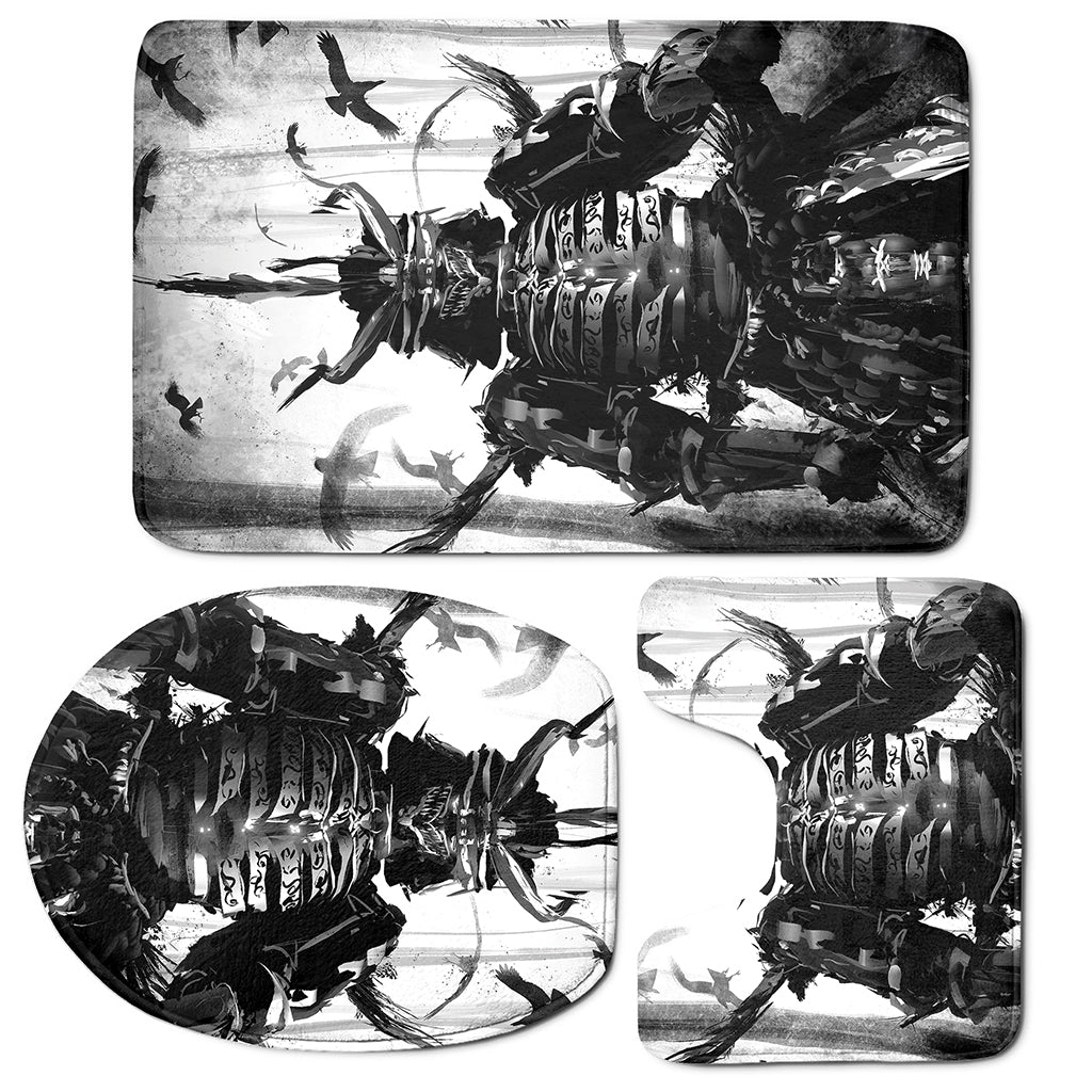 Demon Samurai Print 3 Piece Bath Mat Set