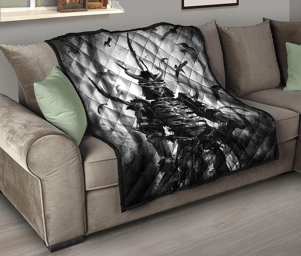 Demon Samurai Print Quilt