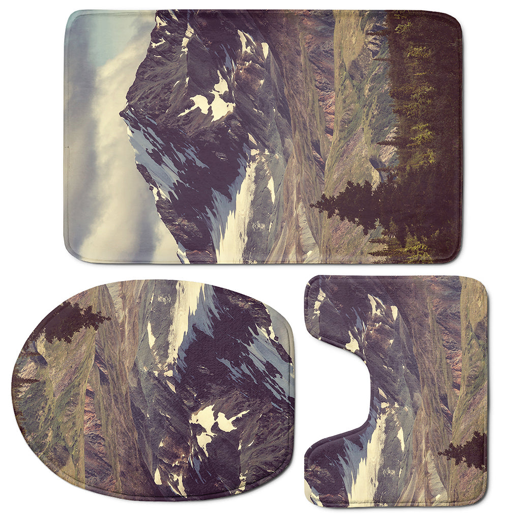 Denali Mountain Print 3 Piece Bath Mat Set