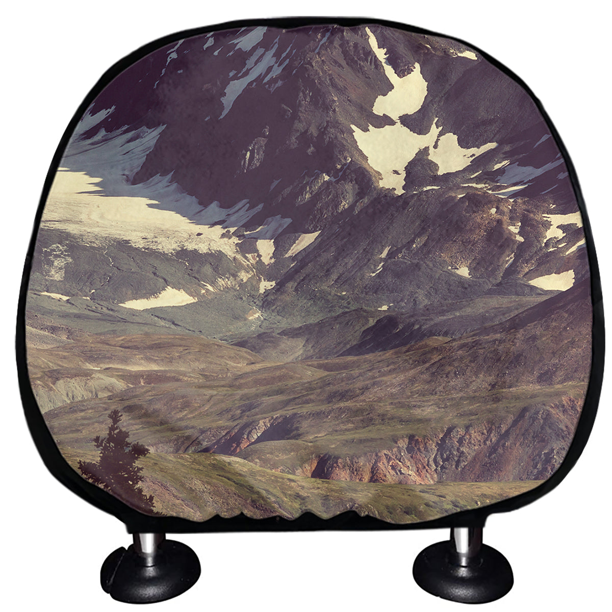 Denali Mountain Print Car Headrest Covers