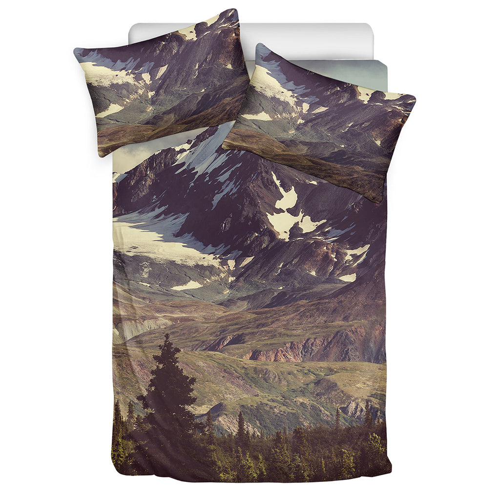 Denali Mountain Print Duvet Cover Bedding Set