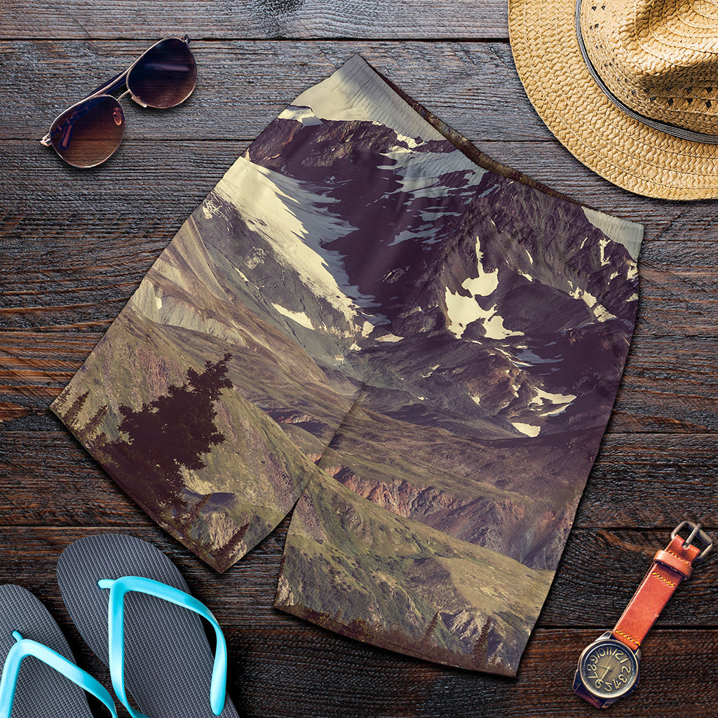 Denali Mountain Print Men's Shorts