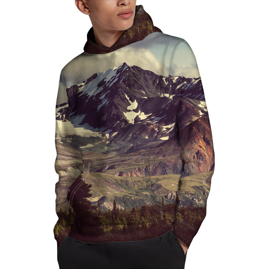 Denali Mountain Print Pullover Hoodie
