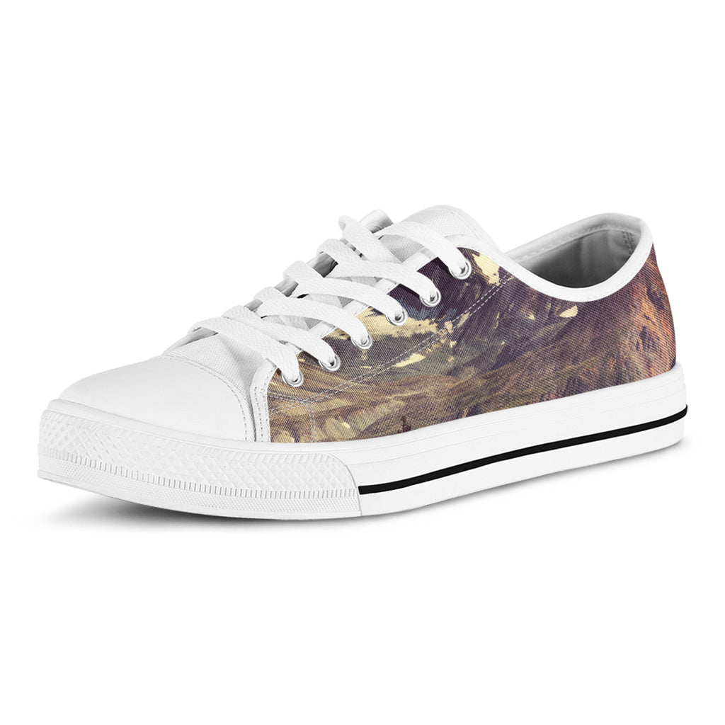 Denali Mountain Print White Low Top Shoes