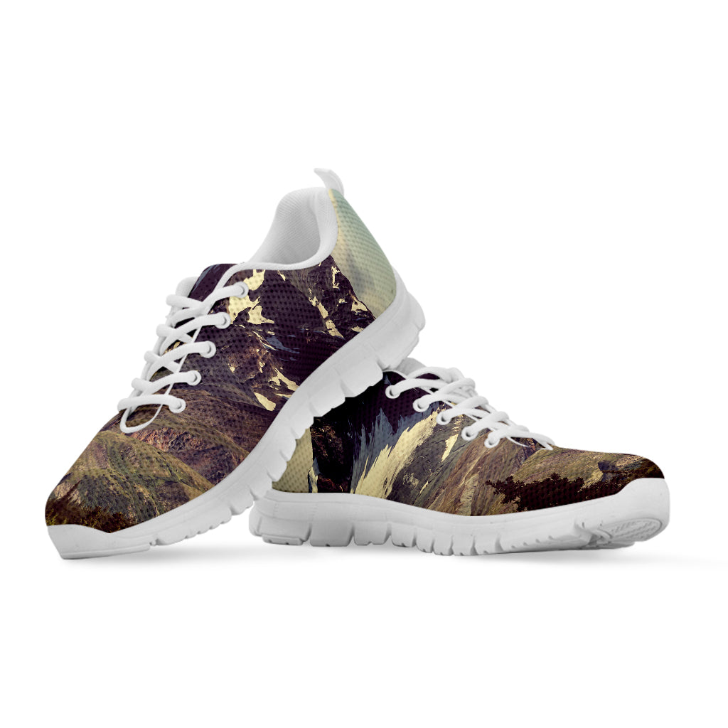 Denali Mountain Print White Sneakers